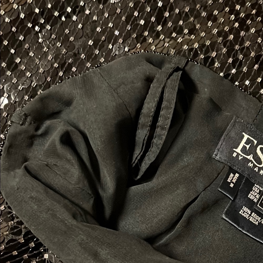 Vintage Escada by Margaretha Ley Elegant Black Silk Sequin Beaded Skirt 40 - Picture 5 of 16